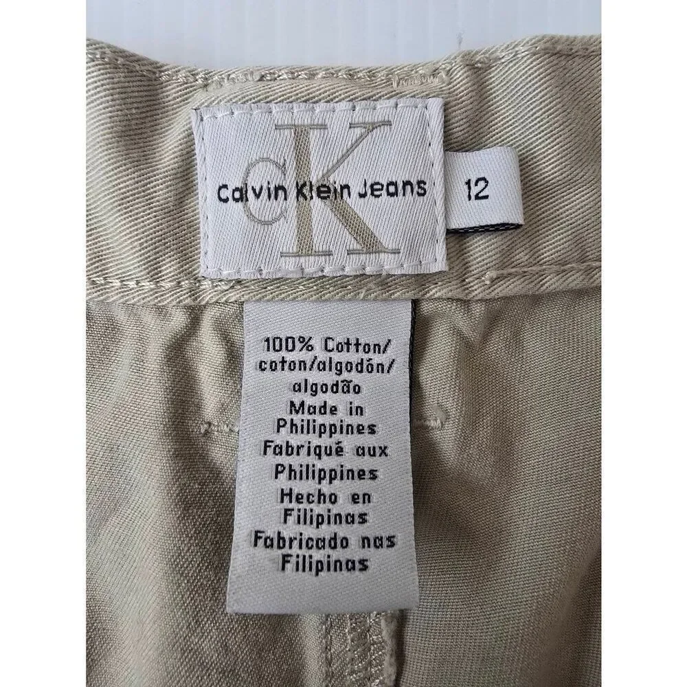 Calvin Klein Jean Shorts Sz 12 Tan
